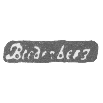 Клеймо мастера Бреденберг Карл Фредерик - Ленинград - инициалы "Bredenberg"